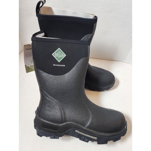 Muck Boot Muckmaster Fleece-Lined Waterproof Work Boot – Men’s Size 12, Black - Picture 2 of 11